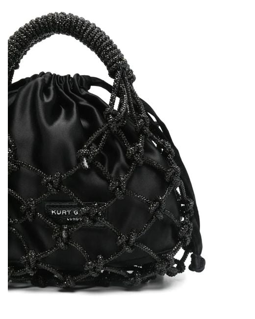 Kurt Geiger Black Small Drench Macrame Crystal Bag