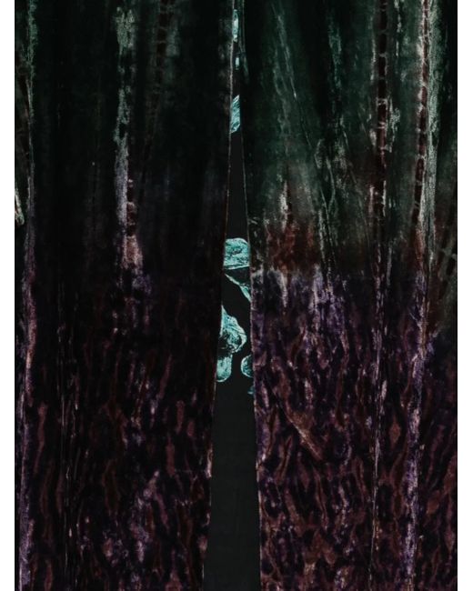 Yavi Black Floral-Print Single-Breasted Coat