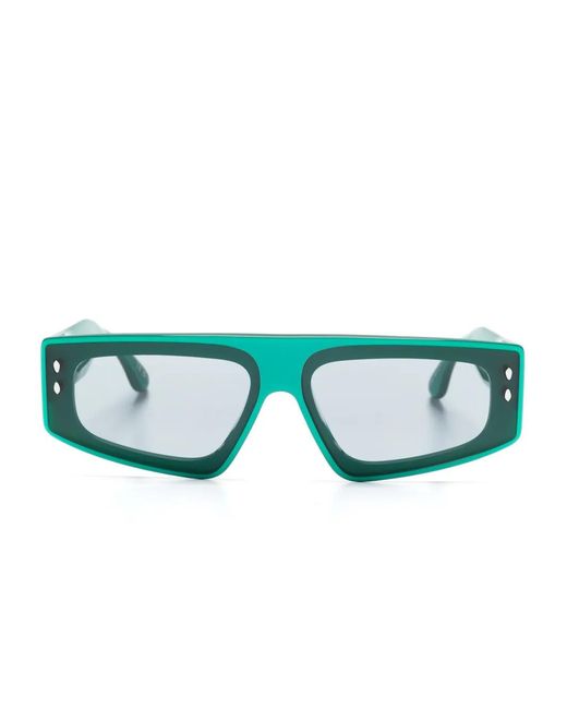 Isabel Marant Green Flat-Top Sunglasses