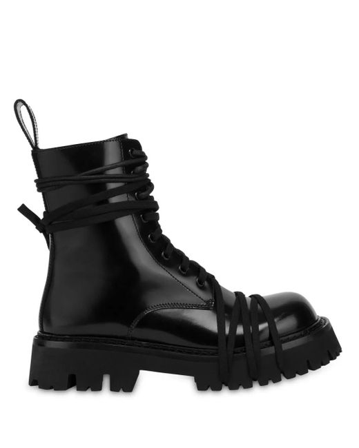 Moschino レースアップ コンバットブーツ Black