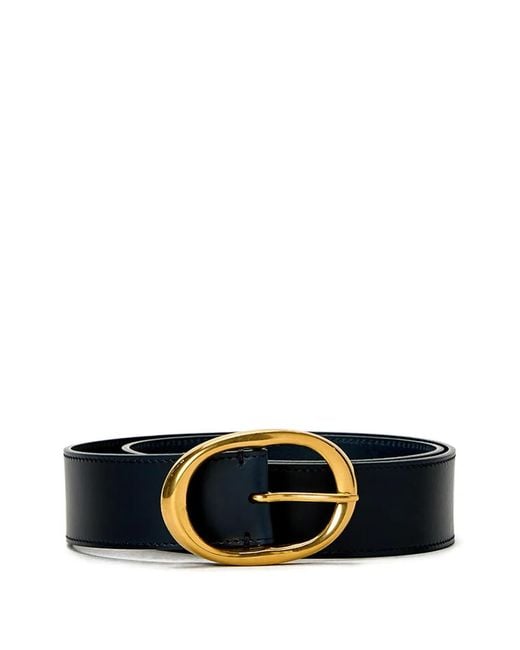 Twp Blue Oval-Buckle Wide Belt
