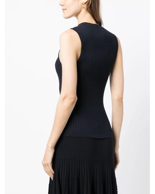 3.1 Phillip Lim Blue Sleeveless Ribbed-Knit Top
