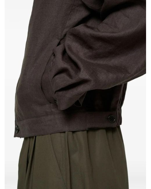 Amomento Black Cropped Linen Jacket for men