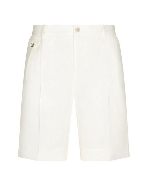 Dolce & Gabbana White Linen Shorts for men