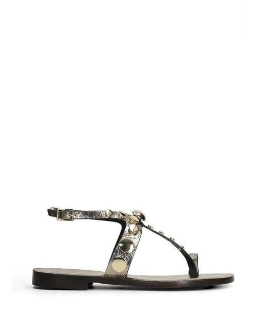 DONNARì Stud-Embellished Metallic-Effect Sandals