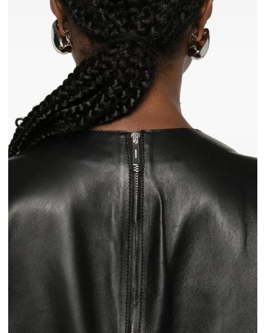 Vestido midi de piel Totême  de color Black