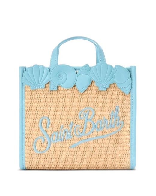 Mc2 Saint Barth Blue Vivian Shell-Appliqué Satchels Bag