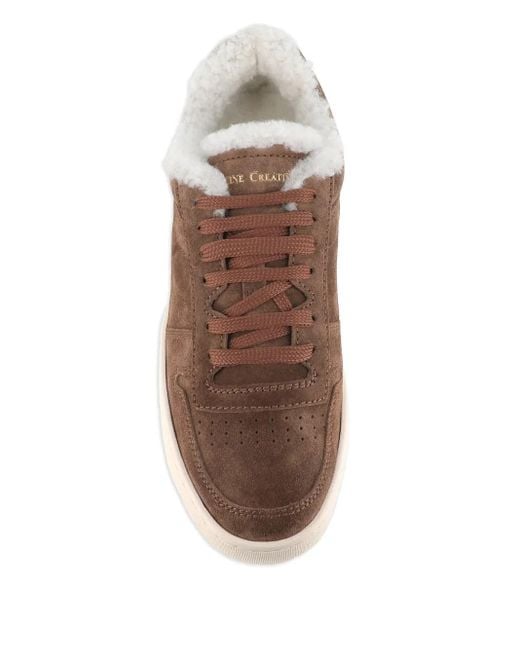 Officine Creative Brown Shearling-Lining Suede Sneakers