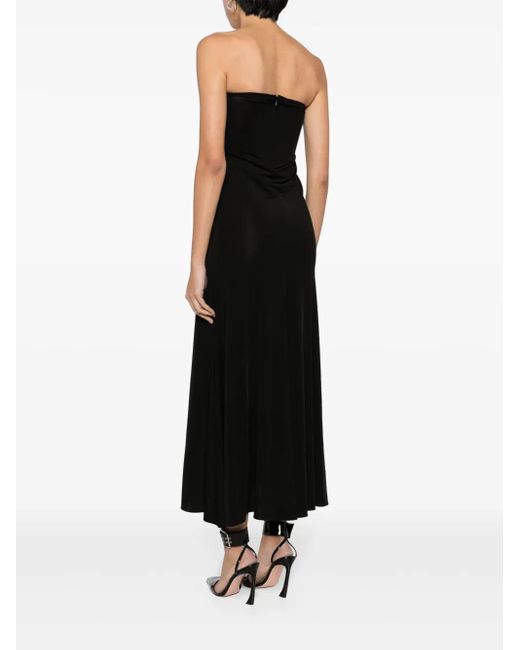 David Koma Black Strapless Maxi Dress
