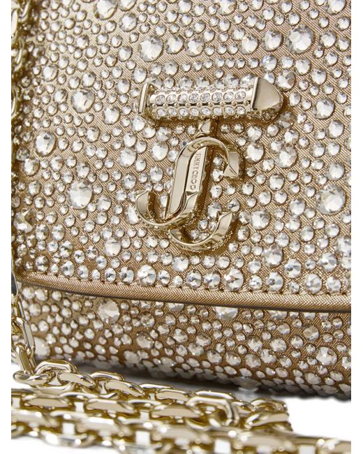 Jimmy Choo Gray Small Curve Crystal-Embellished Crossbody Bag