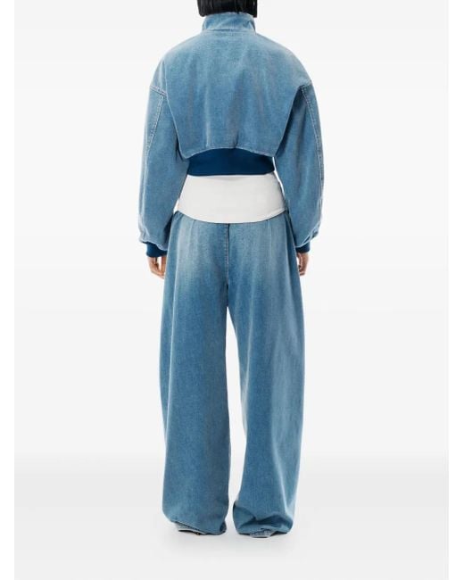 Alexander Wang Blue Elasticated-Waist Drawstring Track Pants