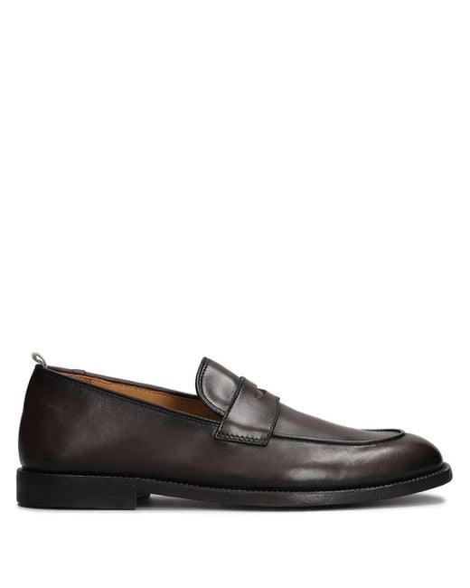 Officine Creative Black Leather Loafers for men