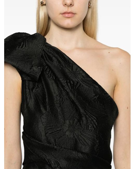 Talbot Runhof Black Mossana1 Maxi Dress