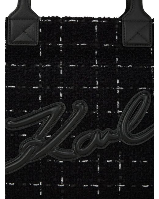 Karl Lagerfeld Black Medium K/Skuare Boucle Tote Bag