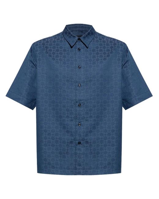 Givenchy Overhemd Met Monogram-Print in het Blue voor heren