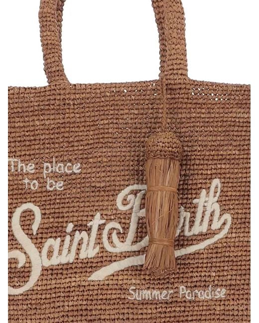 Mc2 Saint Barth Brown Colette Fringed Tassel Tote Bag