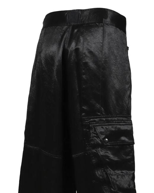DAIRIKU Black High-Waist Satin Cargo Pants for men