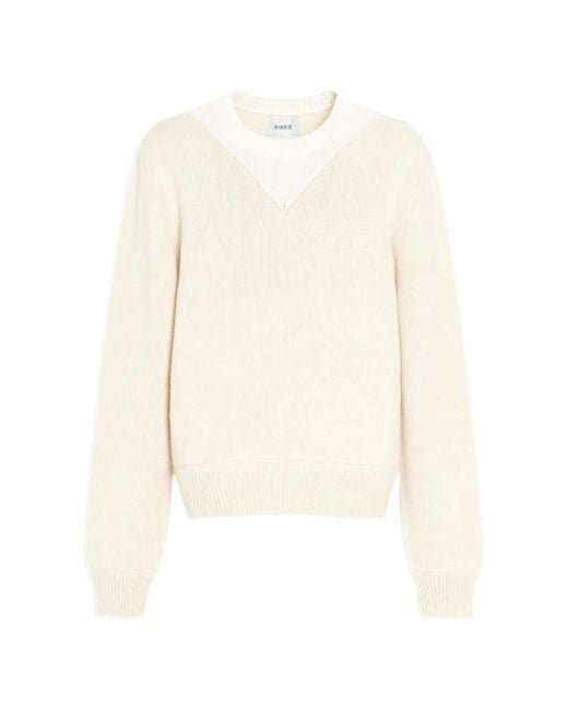 Barrie White Topstitched Cashmere Sweater