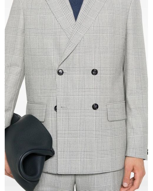 Boss Gray Tartan-Check Blazer for men
