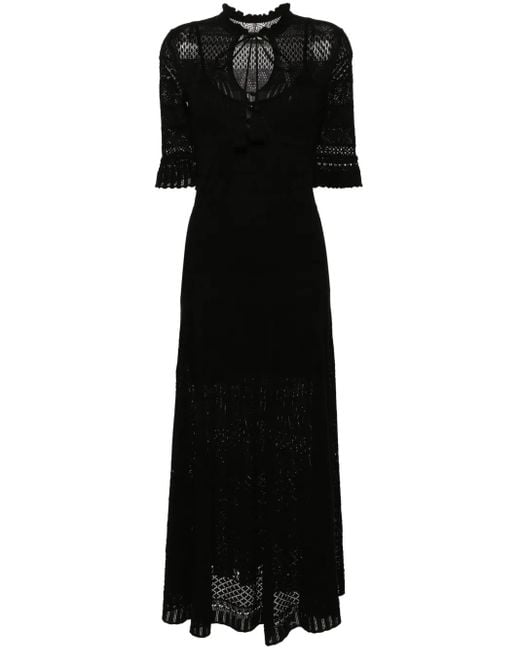 Zadig & Voltaire Black Memphis Pointelle-Knit Maxi Dress
