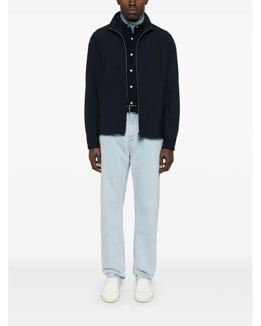 Herno Blue Logo-Plaque Jacket for men