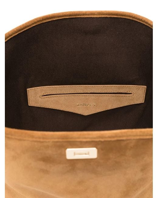 Borsa Tote Con Frange di Sandro in Brown