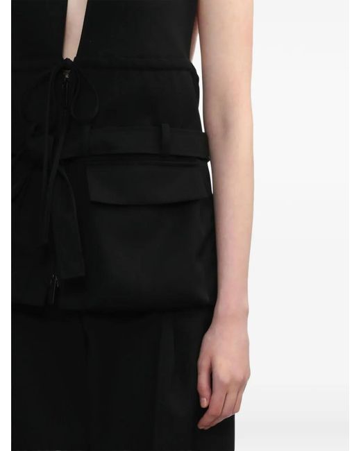 BOTTER Black Zip-Up Halterneck Top