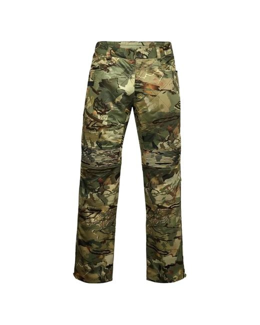 Under Armour Green Camouflage-Print Trousers for men