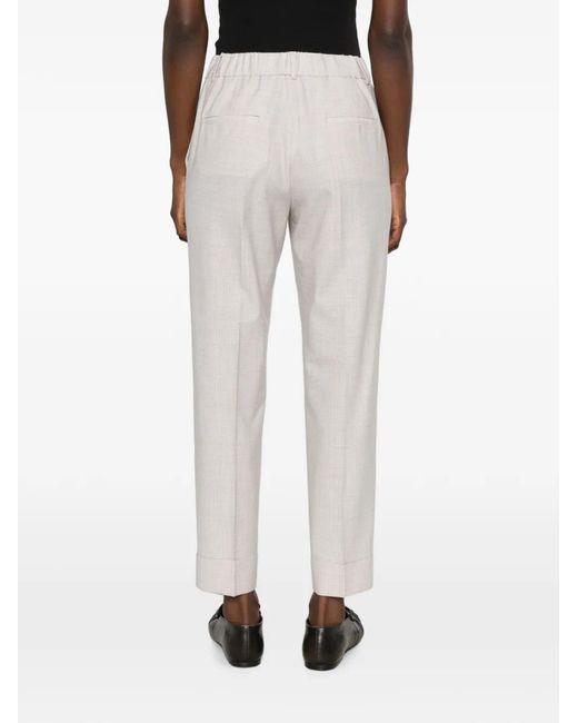 Peserico White Belt-Loops Trousers