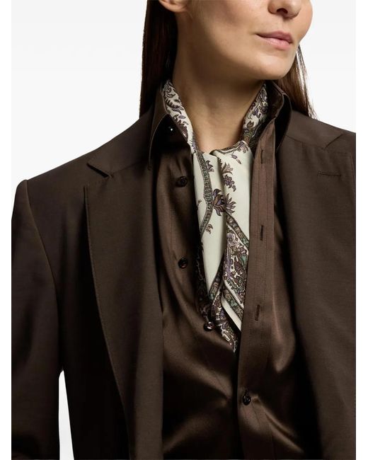 Ralph Lauren Metallic Foulard En Crêpe De Chine À Motif Cachemire