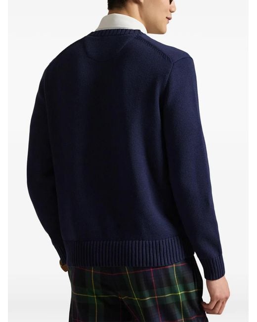 Ralph Lauren Blue Bear-Motif Pullover for men