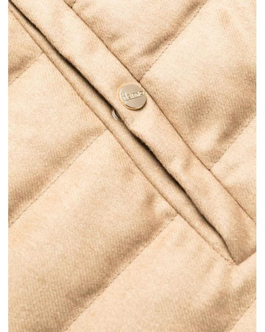 Herno Natural Bow-Detail Quilted Jacket