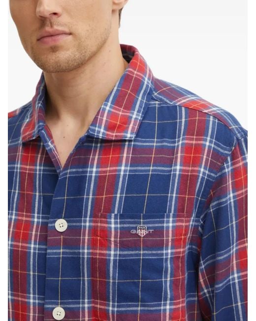 Gant Blue Checked Pyjama Set for men