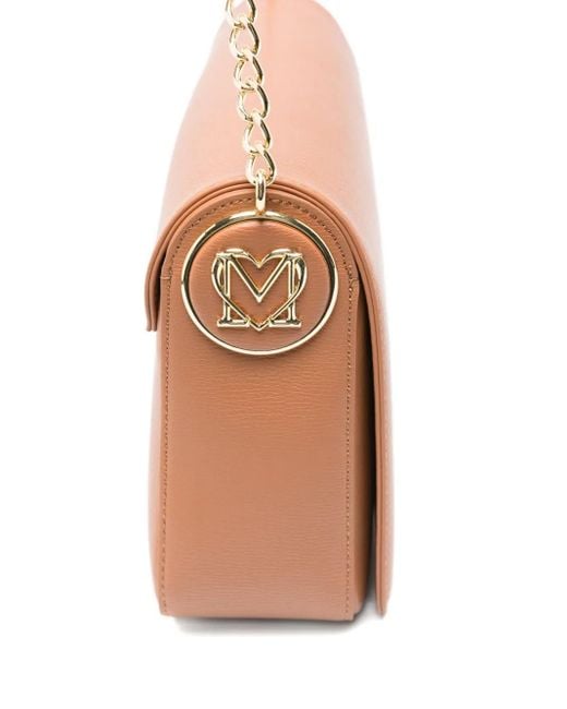 Love Moschino White Logo-Plaque Shoulder Bag