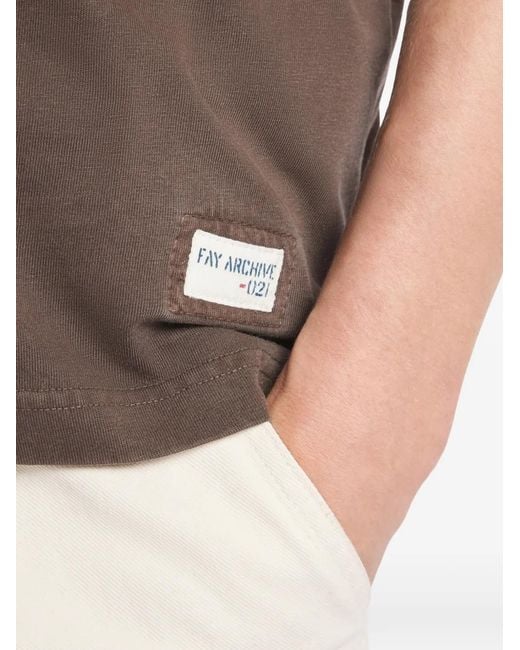 Fay Brown Archive Crew-Neck T-Shirt for men