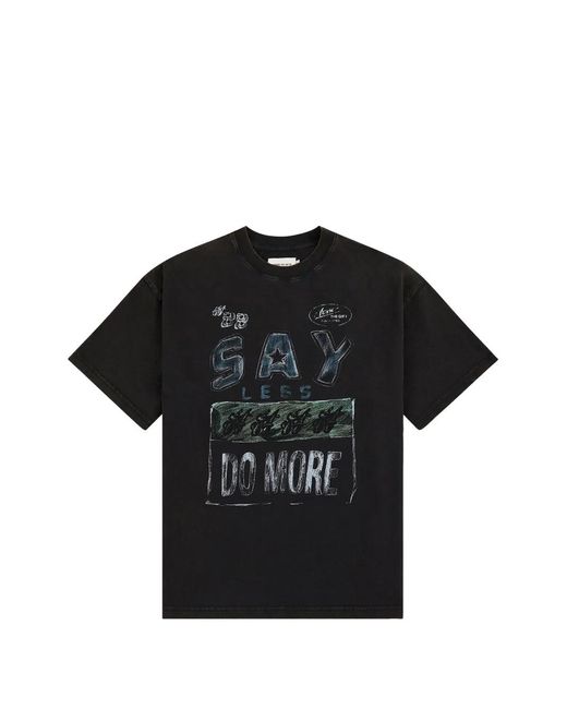 Honor The Gift Black Graphic-Print Faded T-Shirt for men