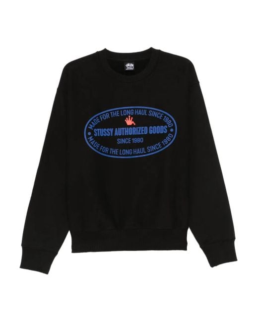 Stussy Black Authorized Sweatshirt for men