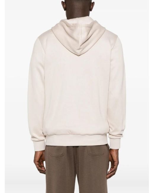 Eleventy White Zip-Up Hoodie for men