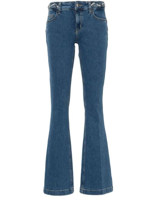Liu Jo Blue Pressed-crease Flared Jeans