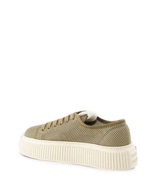 Miu Miu Brown Mesh Platform Sneakers