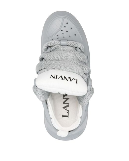 Lanvin Gray Curb Sneakers mit austauschbaren Liplinern