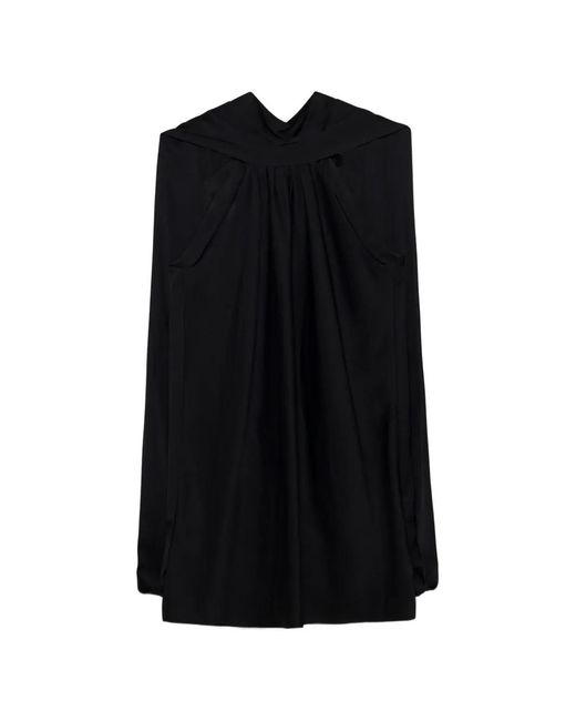 Jonathan Simkhai Black Toni Cape-Detail Mini Dress