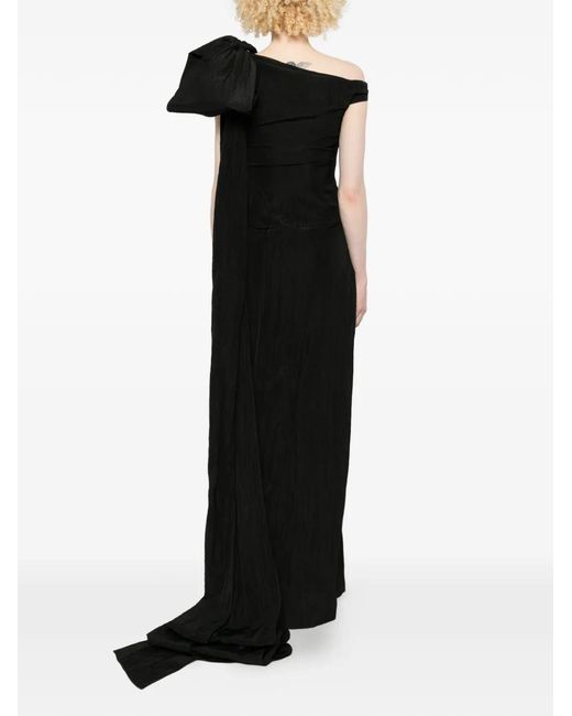 David Koma Black Bow-Detail Maxi Dress