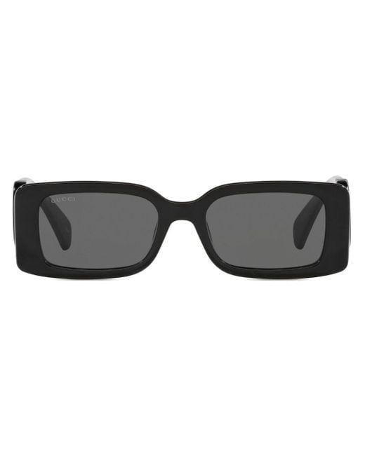 Gucci Black Interlocking G Rectangle-frame Sunglasses