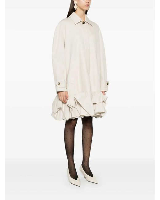 Viktor & Rolf White Ruffled Trench Coat