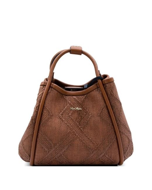 Max Mara Brown Marine Tote Bag