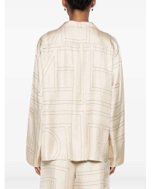 Totême  Natural Ivory Relaxed Printed Shirt