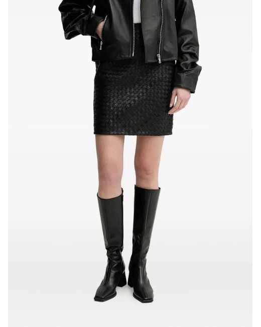Day Birger et Mikkelsen Black Minirock Mit Webmuster