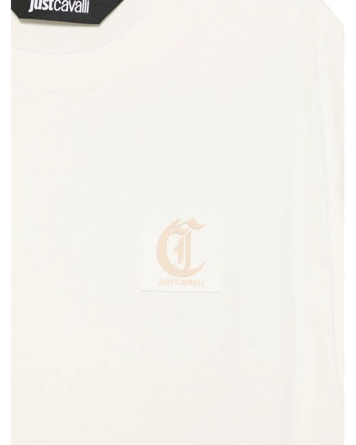 Just Cavalli White Patch T-Shirt for men