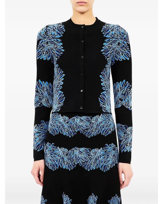 Ulla Johnson Blue Cardigan Carina En Jacquard